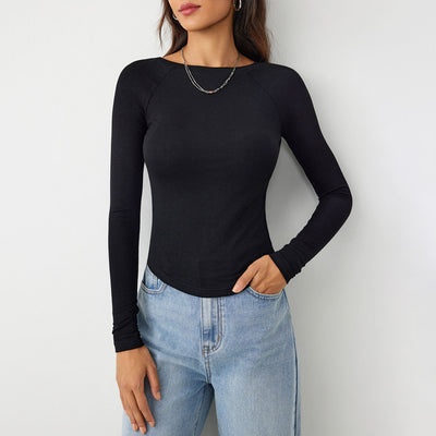 Blusa Térmica Ajustada de Manga Larga para Otoño e Invierno