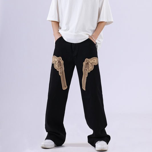Pantalones Hip Hop Retro Americano Negro - Image 2