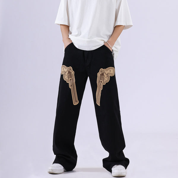 Pantalones Hip Hop Retro Americano Negro