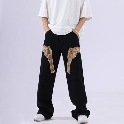Pantalones Hip Hop Retro Americano Negro - Image 2