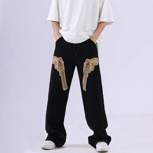 Pantalones Hip Hop Retro Americano Negro - Image 2