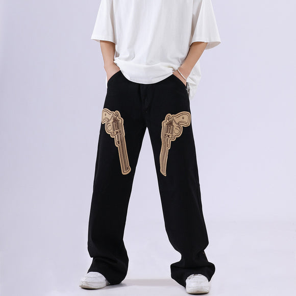 Pantalones Hip Hop Retro Americano Negro