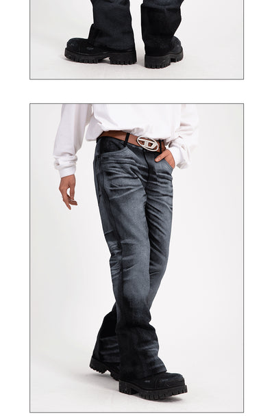 Jeans Casuales de Cintura Alta con Degradado para Hombre - Image 7