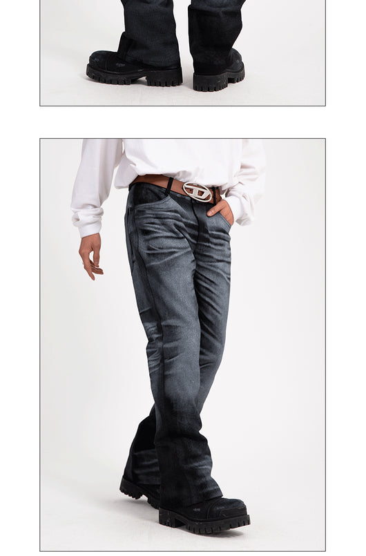 Jeans Casuales de Cintura Alta con Degradado para Hombre - Image 7
