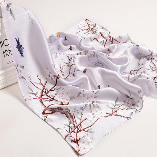 Pañuelo de Seda Cuadrado para Mujer con Diseño Estampado Exquisito - Image 44