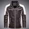 Chaqueta de Cuero Delgada Estilo Europeo Hombre Joven - Corte Slim con Cuello Alto