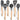 Cooking Utensils Set of 6, Silicone Kitchen Utensils with Wooden Handle, Non-Stick Cookware Friendly & Heat Resistant, Includes Spatula/Ladle/Slotted Turner/Serving Spoon/Spaghetti Server(Black) - Tekeno