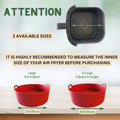 Silicone Air Fryer Liners Reusable, STURDY Air Fryer Accessories- Silicone Air Fryer Basket Liners- Air Fryer Pans- Air Fryer Inserts for 3-5QT - 7.5" - Tekeno