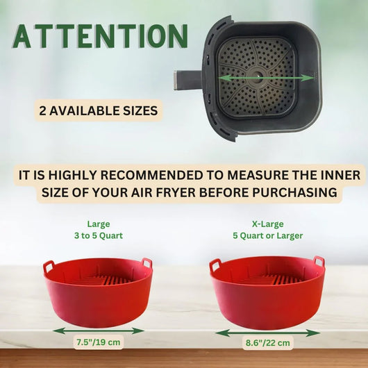 Silicone Air Fryer Liners Reusable, STURDY Air Fryer Accessories- Silicone Air Fryer Basket Liners- Air Fryer Pans- Air Fryer Inserts for 3-5QT - 7.5" - Tekeno