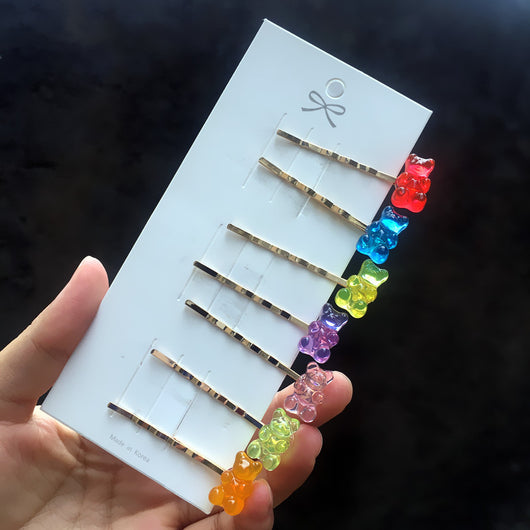 Pinza para Cabello Acrílica Oso Jelly con Colores Caramelo - Image 33