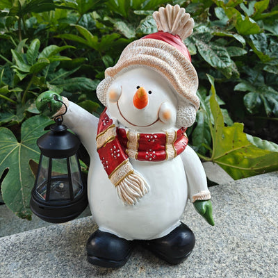 Lámpara Decorativa Navideña con Muñeco de Nieve en Resina - Image 3