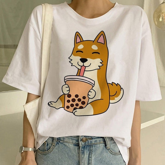 Playera Cuello Redondo para Mujer con Diseño Shiba Inu - Image 6