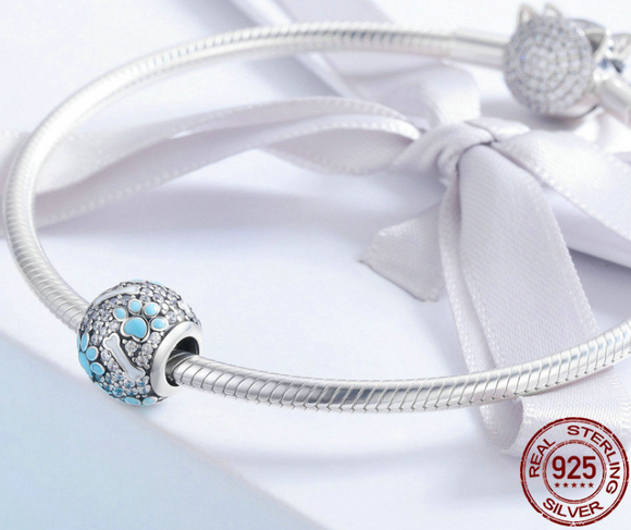 Dije Personalizado Plata 925 con Huella de Mascota - Collar Encanto DIY