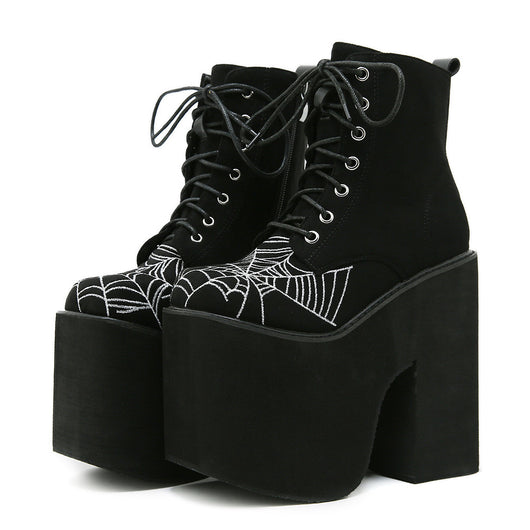 Botas Dr Martens Gothic Ultra Altas con Suela Gruesa y Diseño de Telaraña - Image 5