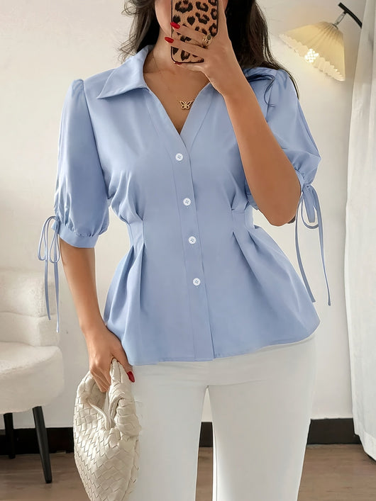 Blusa Ajustada para Mujer con Cintura Ceñida y Cordones - Image 12