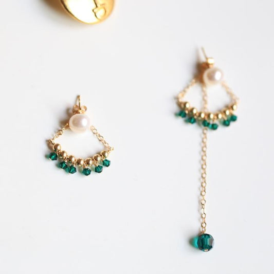 Aretes Asimétricos de Esmeralda