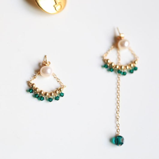 Aretes Asimétricos de Esmeralda