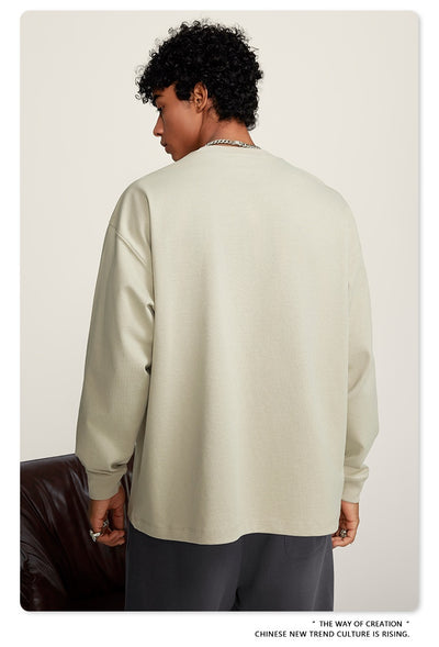 Camiseta Manga Larga Oversize para Hombre - Algodón Puro Otoño Invierno - Image 22