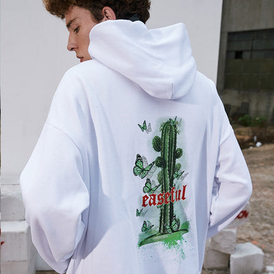 Sudadera con capucha estampado cactus y forro polar - Image 4