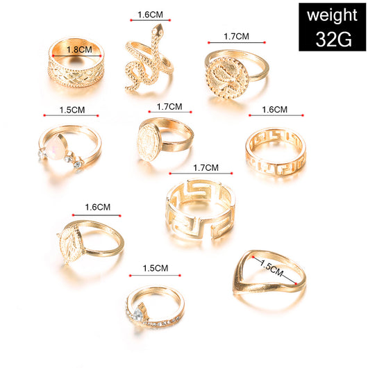 Set de 10 Anillos Diseño Diamante - Image 3