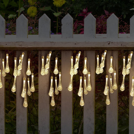 Guirnalda Solar de Luces LED Gotas de Agua Impermeable para Jardín y Fiestas - Image 10