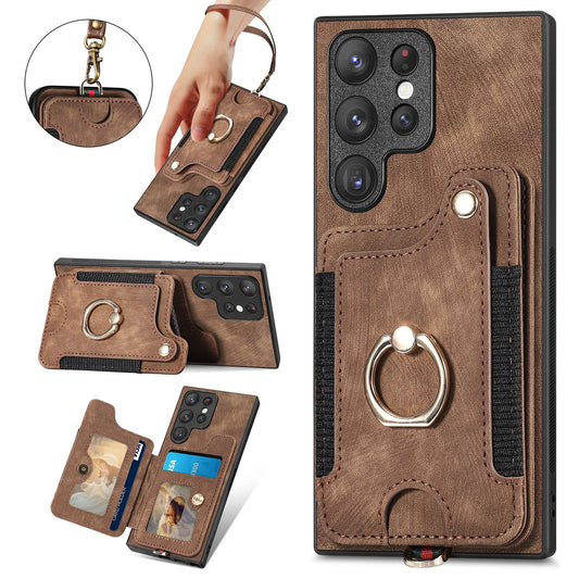 Funda Protectora S25Ultra con Anillo Seguro, Lanyard y Soporte para Tarjetas - Image 2