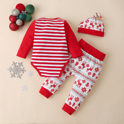 Mono Navideño de Rayas Europeo con Capucha para Niños - Image 3