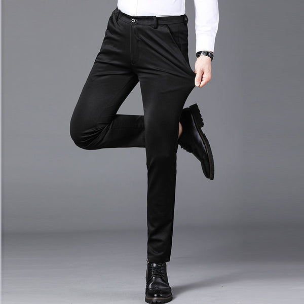 Pantalones Elásticos de Vestir Casual para Hombre Adulto - Corte Recto Suelto
