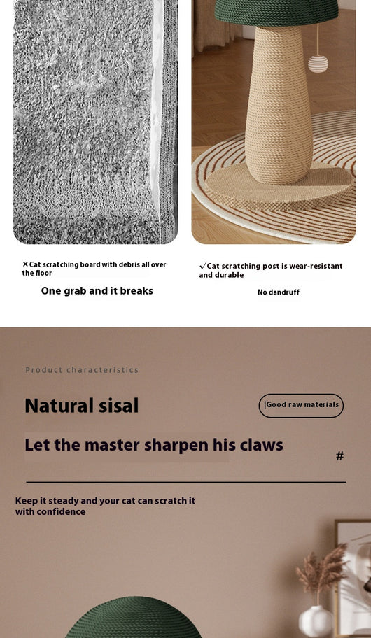 Rascador de Sisal Tipo Hongo para Gatos - Tabla Resistente sin Pelusa - Image 15