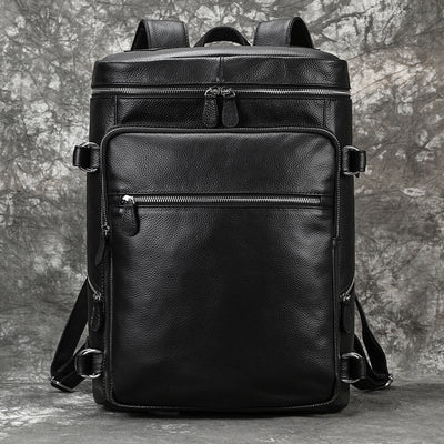 Mochila Multifuncional de Cuero Crazy Horse Retro para Hombre y Estudiantes - Image 44