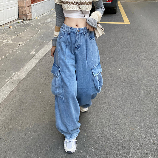 Pantalones Denim Rectos Anchos Estilo Retro para Mujer - Image 6