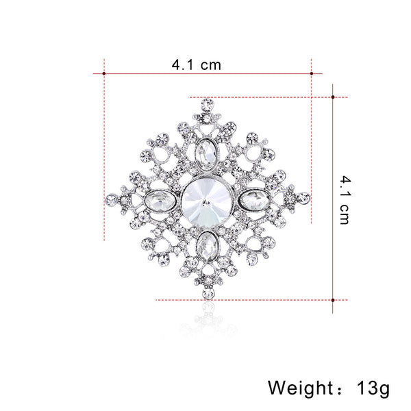 Broche Cuadrado de Aleación con Diamantes