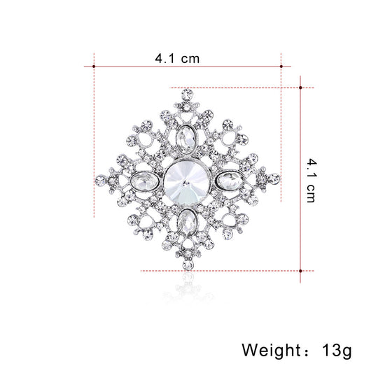 Broche Cuadrado de Aleación con Diamantes - Image 2