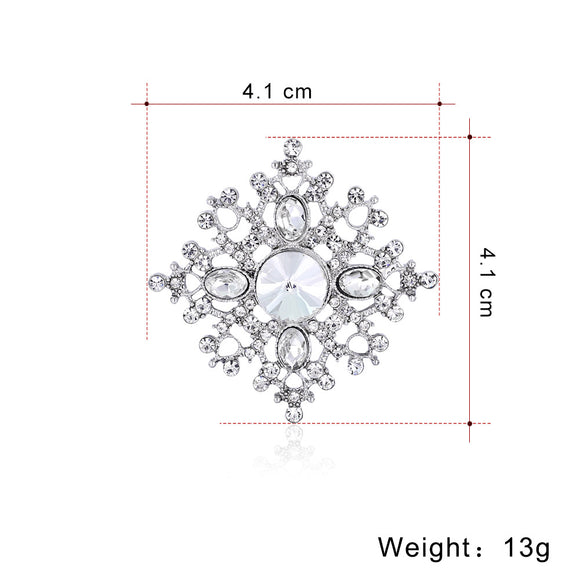 Broche Cuadrado de Aleación con Diamantes
