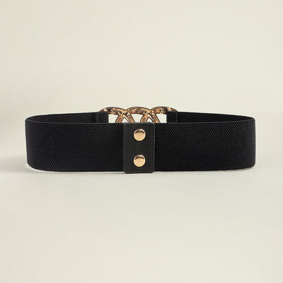 Cinturón Ancho Geométrico para Mujer con Hebilla Circular - Ideal para Trajes y Vestidos - Image 38
