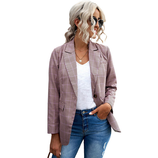 Cardigan Blazer Ajustado de Color Sólido para Mujer - Estilo Europeo Moderno - Image 4