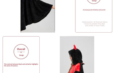 Capa Flanela Diablillo Halloween - Disfraz Infantil Cartoon - Image 7