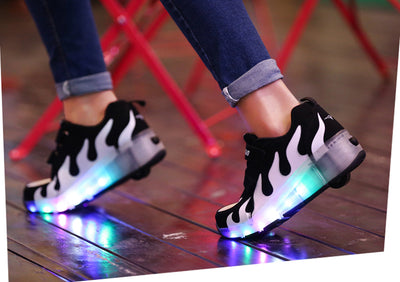 Patines Heelys con Ruedas Simples y Dobles con Luces LED para Otoño e Invierno - Image 3