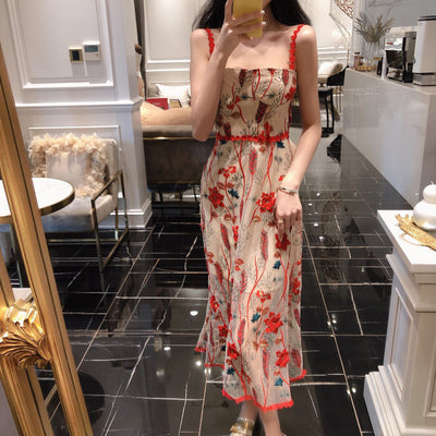 Vestido Largo Floral Coreano con Encaje y Detalles en Espinas - Image 21
