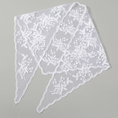 Velo de Novia con Encaje Floral Triangular - Accesorio Nupcial Elegante - Image 4