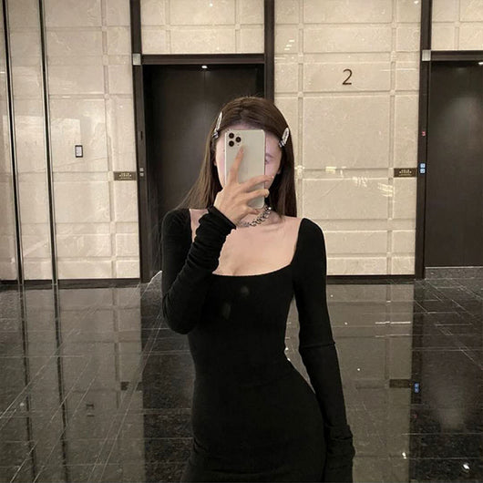 Vestido Ajustado Escote Cuadrado Sensual - Image 3