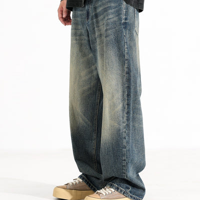 Jeans Anchos Retro Americano de Cintura Suelta para Hombre - Image 3