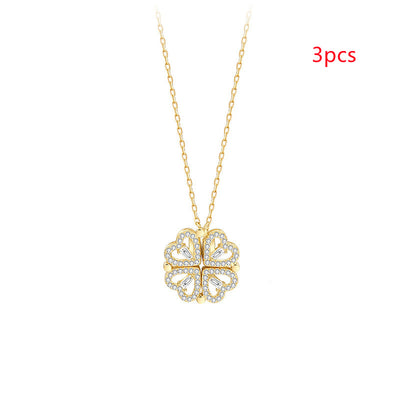 Collar Trébol de Cuatro Hojas Desmontable con Circones - Cadena Corta Multiuso para Mujer - Image 16