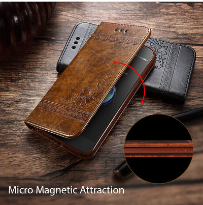 Funda Tipo Libro de Cuero Retro Lujo Compatible con iPhone y Samsung Galaxy - Image 5
