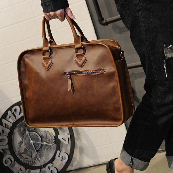 Bolso de Mano Crazy Horse para Hombre - Cuero Genuino