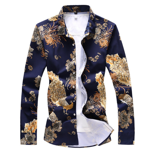 Camisa Estampada de Manga Larga