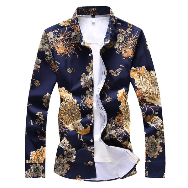 Camisa Estampada de Manga Larga