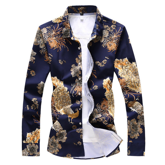 Camisa Estampada de Manga Larga