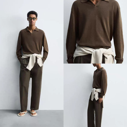 Polo Tejido de Manga Larga Clásico para Hombre - Image 2