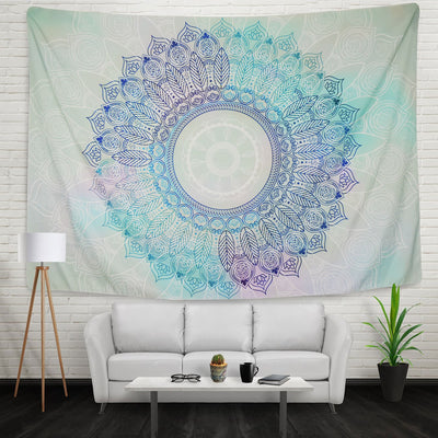 Black and white tapestry featuring a stylized sun with a face and large ocean waves with boats, inspired by Hokusai. - Image 13